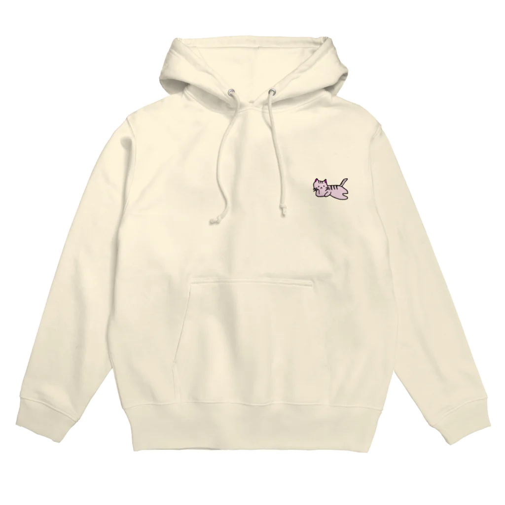 おもち屋さんのごろごろねこ（紫） Hoodie