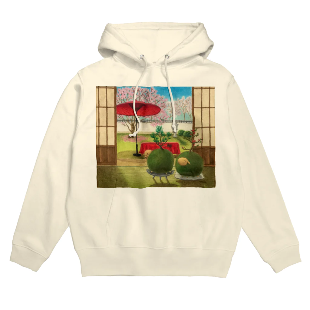 ひつじ好きのみそうギャラリーの春信の苔玉ひつじ Hoodie