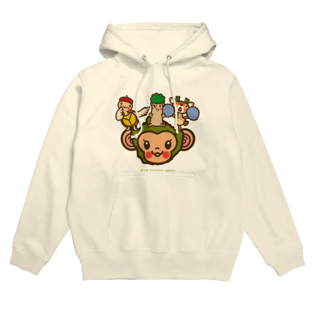 ザ・ワタナバッフルの屋久島弁シリーズ 2：ヤクザル・ヤクシカ・ウミガメ・縄文杉キャラ Hoodie