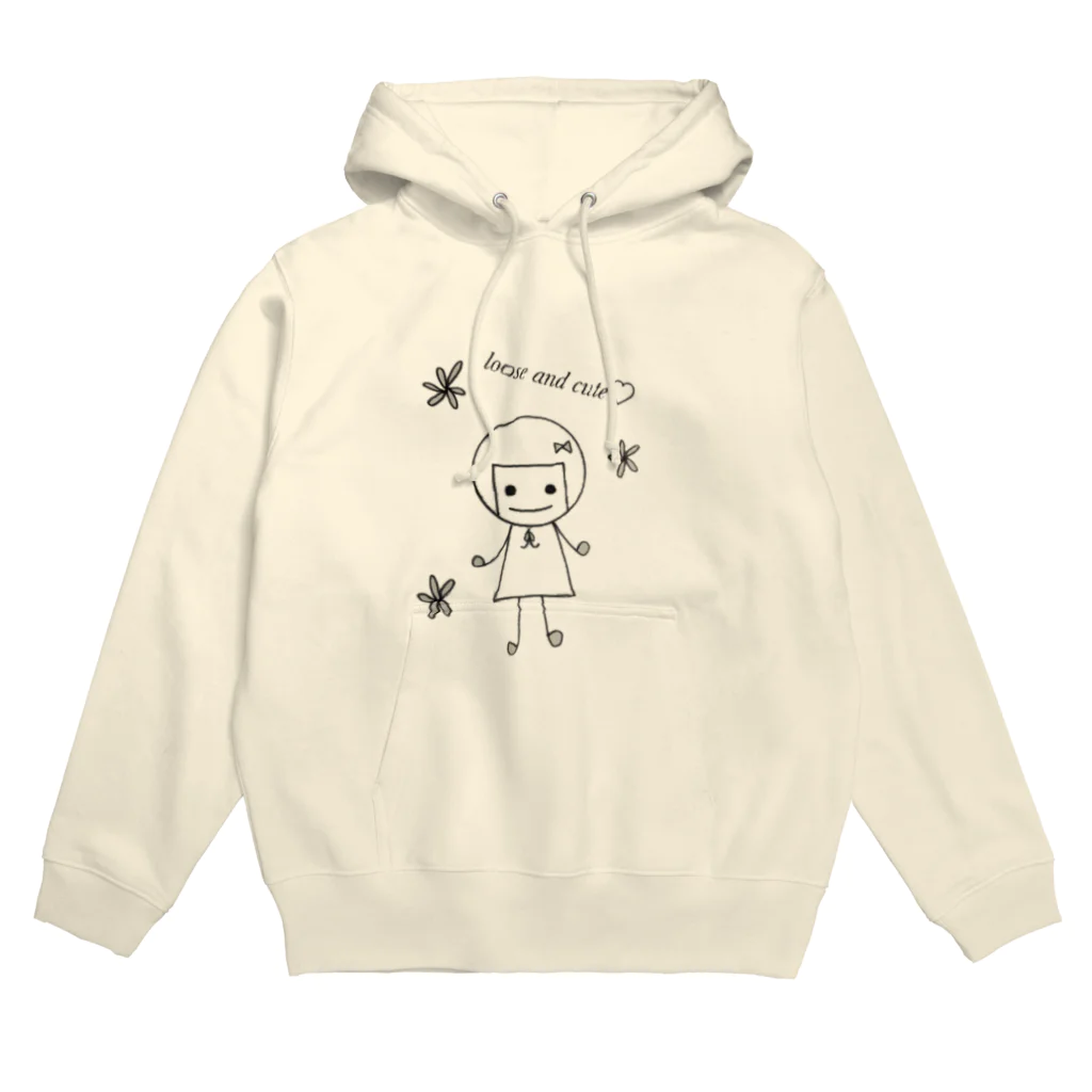 Loose and cuteのオリキャラロゴ入り Hoodie