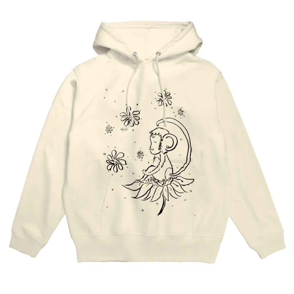 めりこの幸せの花とさる Hoodie