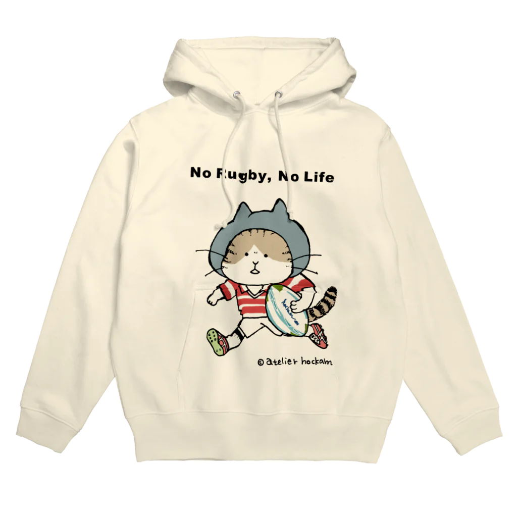 ほっかむねこ屋（アトリエほっかむ）のラグビーねこ（グレーキャップ） Hoodie