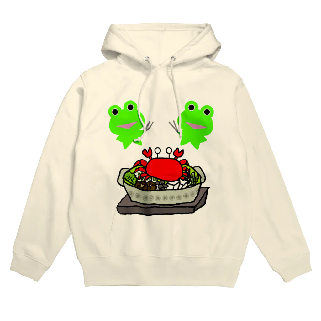 みらケロのカニ鍋を楽しむカエルくんたち Hoodie