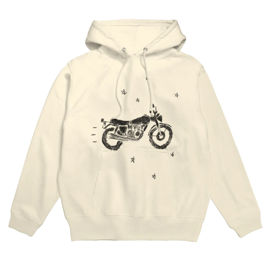 NIKORASU GOのノスタルジーデザイン「バイクで走り去る」 Hoodie