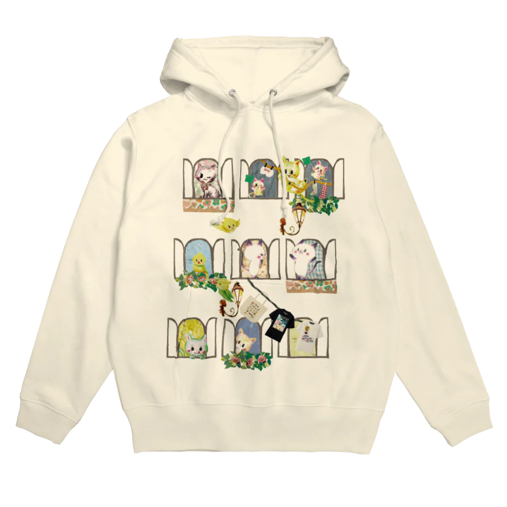 コラージュイラスト作家なおちるの猫のアパルトメント Hoodie