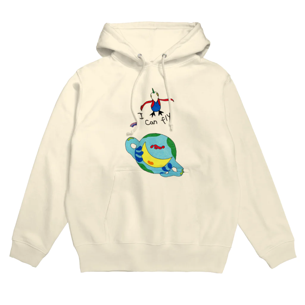 空、翔ブ、ペンギン。の「I can fly 地球」パーカー Hoodie