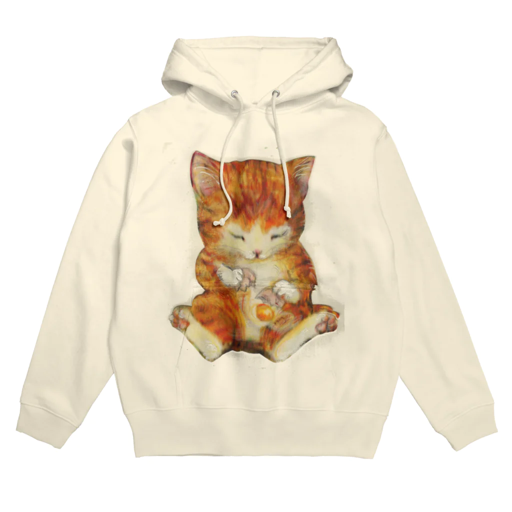 おおかみのしっぽの猫の手もかりるよ。卵をわる子猫 Hoodie