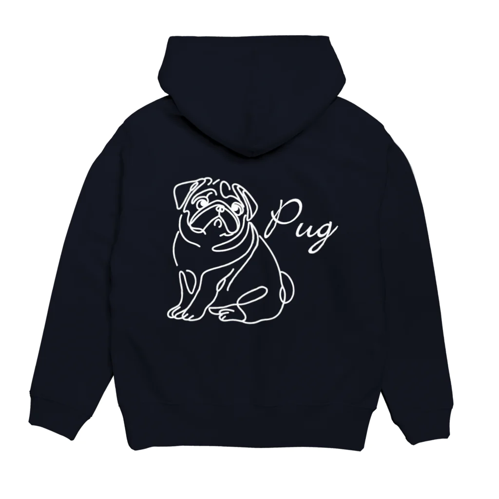 ブヒーズのPUG*ほわいとらいんⅡ Hoodie:back