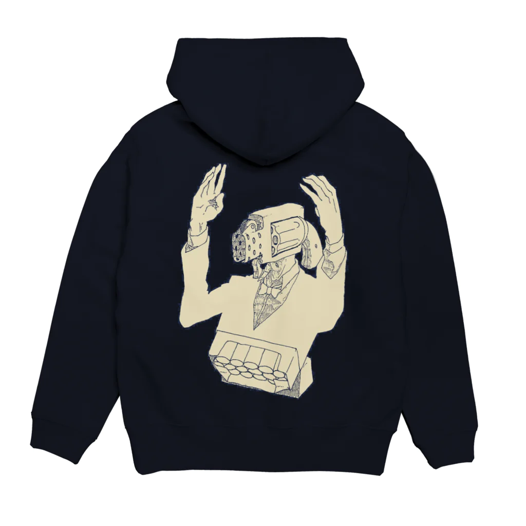 ﾏｽｸﾒﾛﾝ_夜来のジッポガンナー Hoodie:back