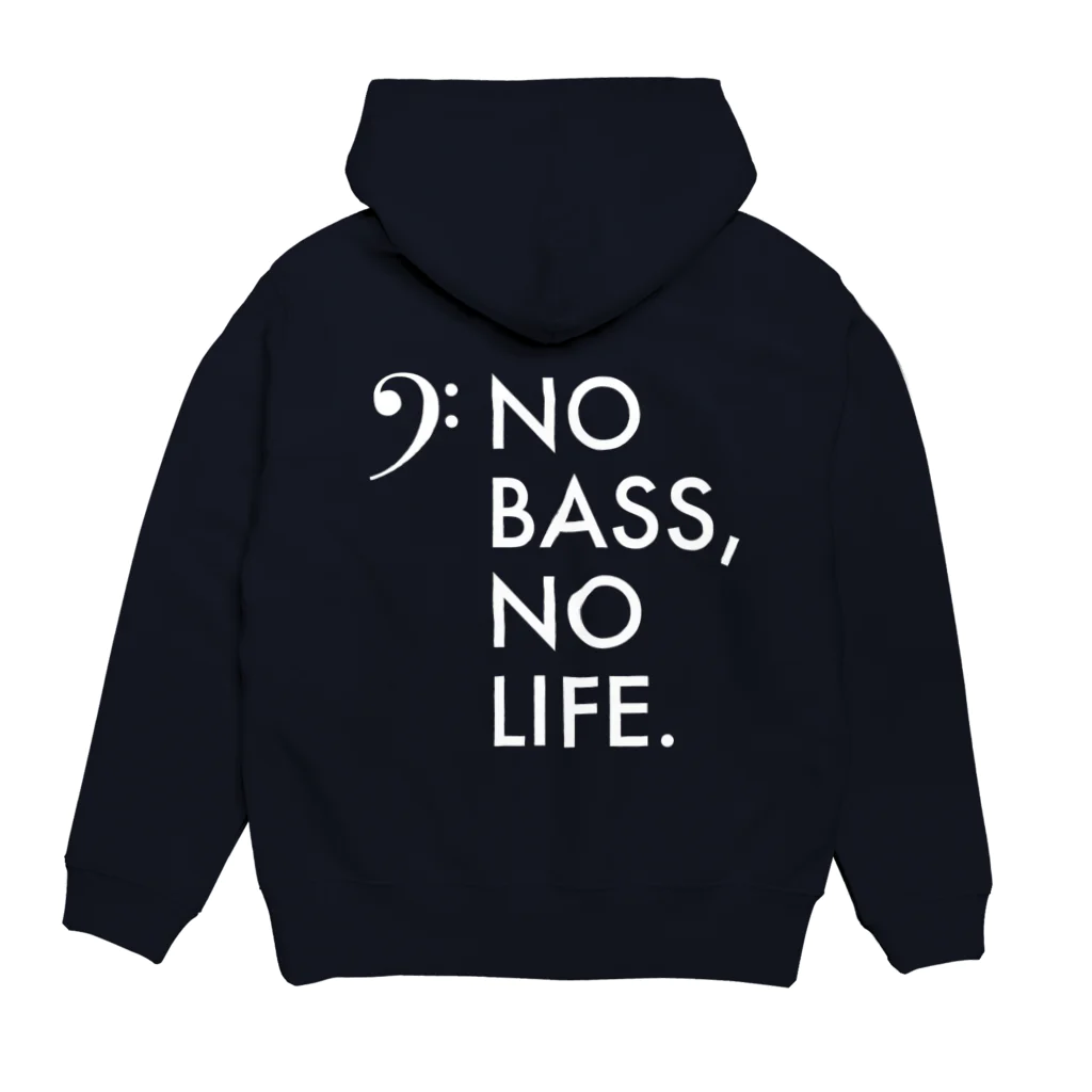 もりてつのNO BASS, NO LIFE. パーカーの裏面