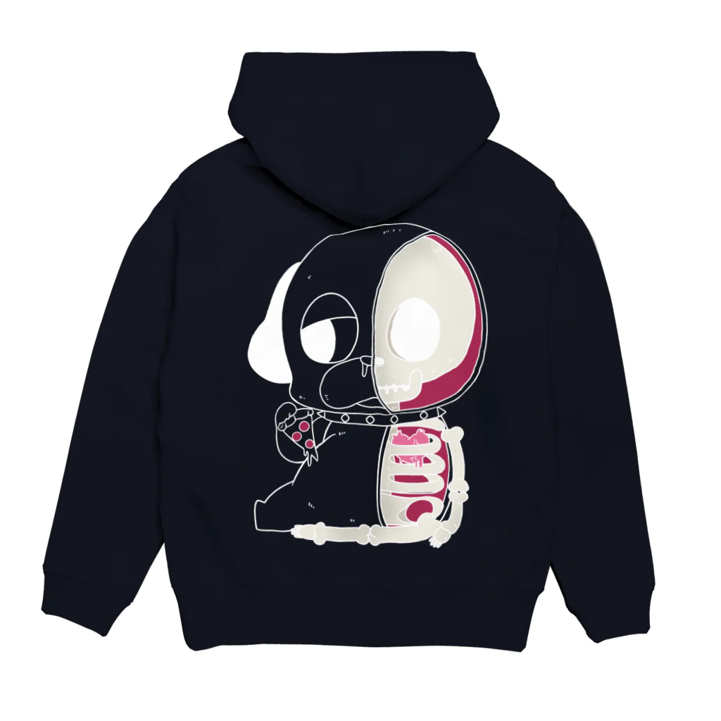 野良いぬの骨骨いっぬ Hoodie:back