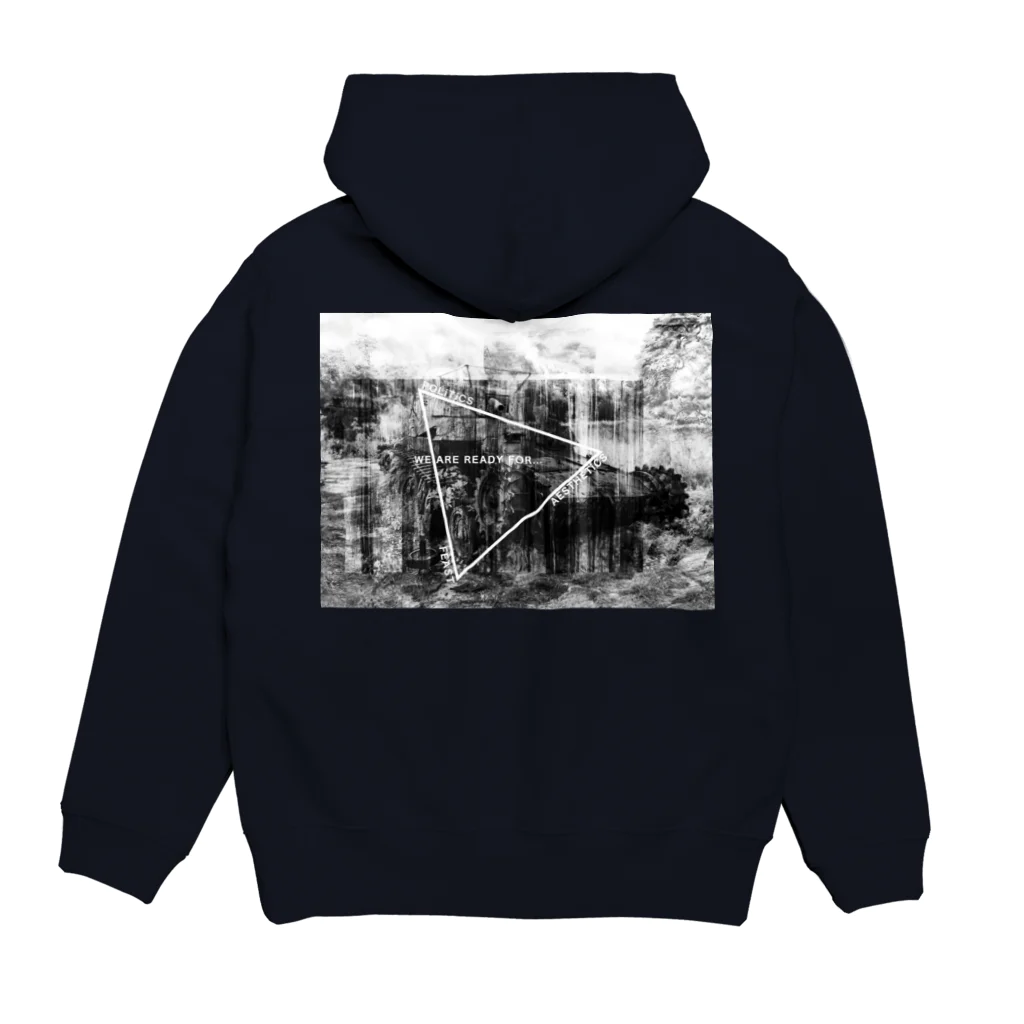 [Yugen's AURORA] official shopの「DISOBEDIENCE SYNDROME」黒素材向け Hoodie:back