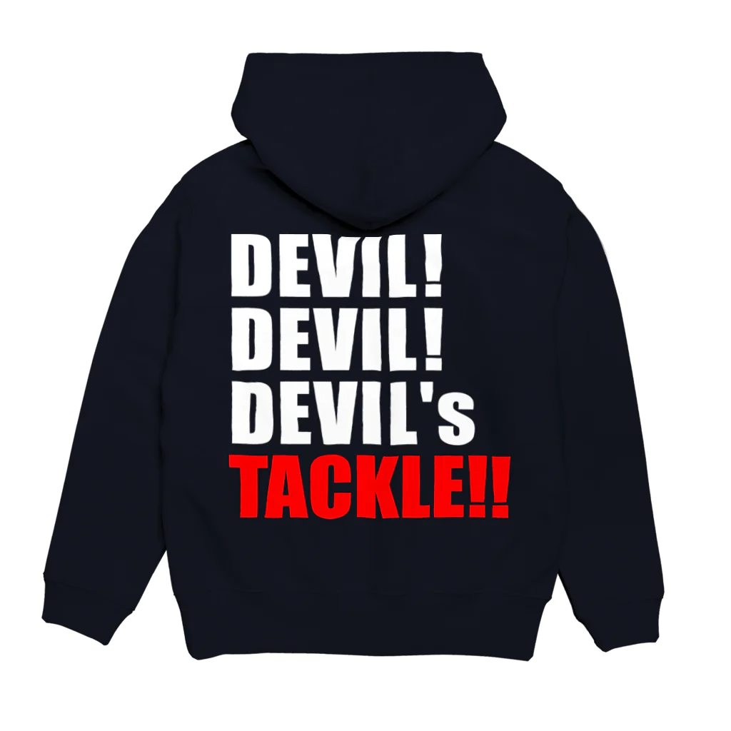 ラグビー　KUMAのラグビー　DEVIL'S TACKLE 鬼のタックル パーカーの裏面