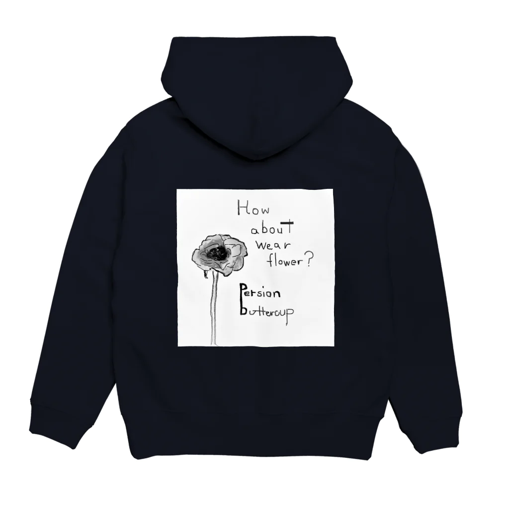 F.hoursのラナンキュラス Hoodie:back