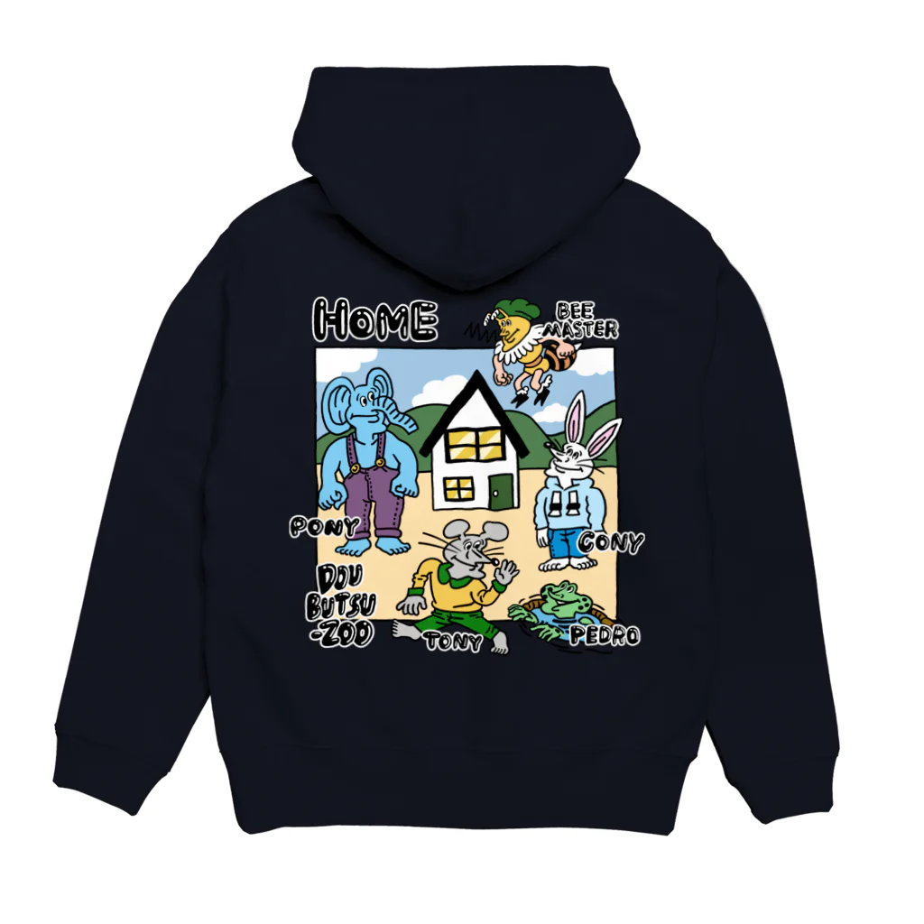 THE DOUBUTSU-ZOO SHOPのHOME ロゴc Hoodie:back