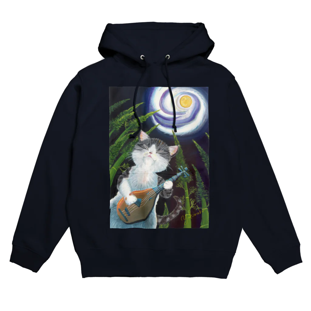 雪猫@LINEスタンプ発売中の月は琵琶の音に誘われて Hoodie