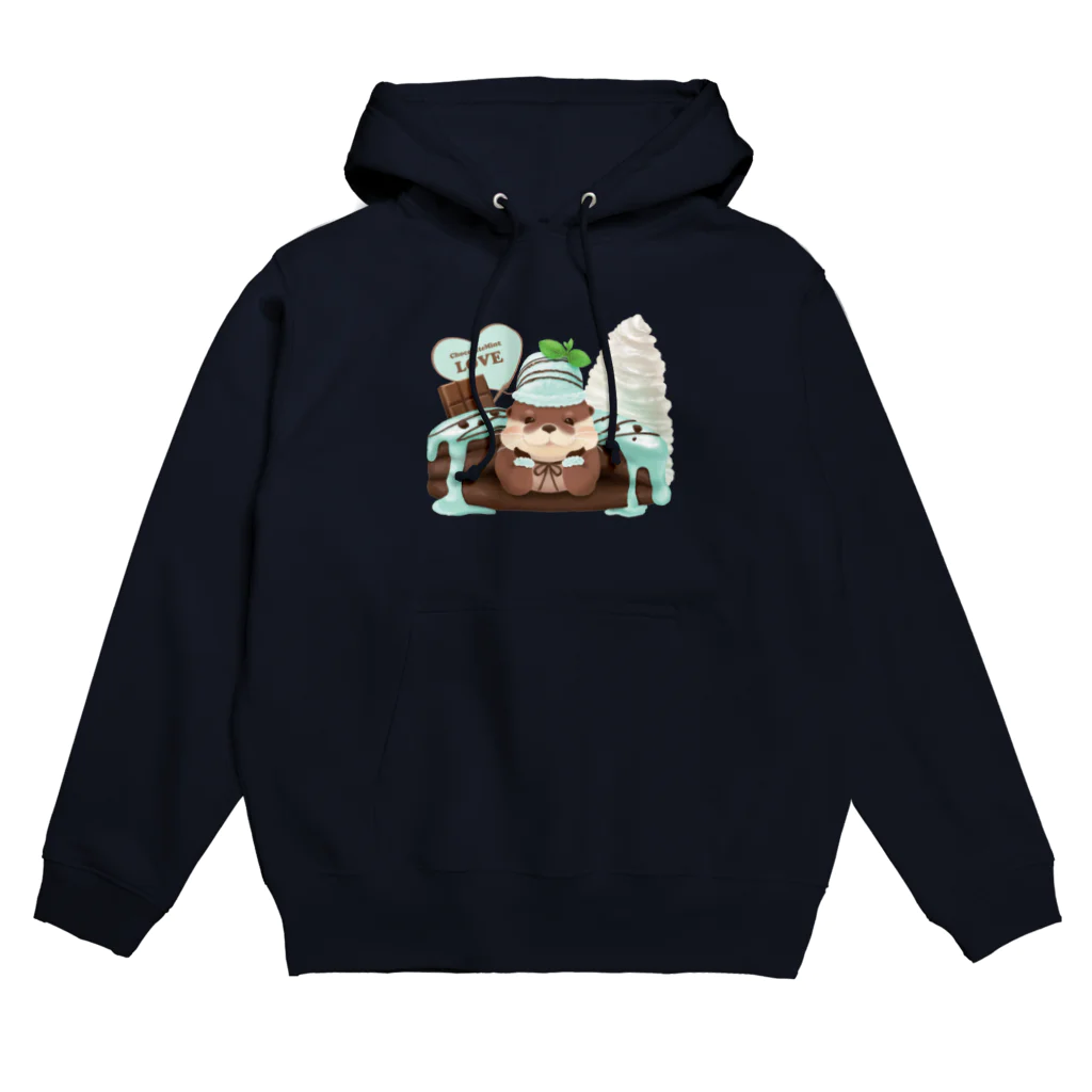 カワウソとフルーツのチョコミントラブ Hoodie