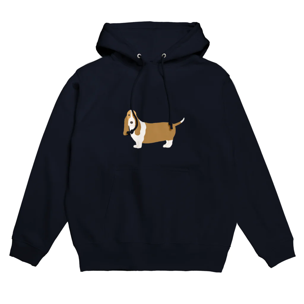 ゆいたっく／犬イラストのバセット・ハウンド Hoodie