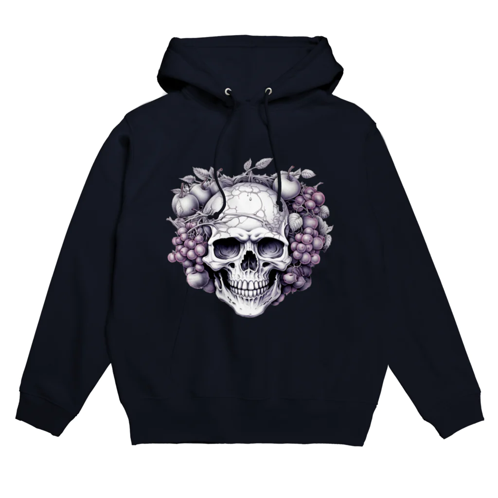 LCOMLのフルーツに囲まれたSKULL Hoodie