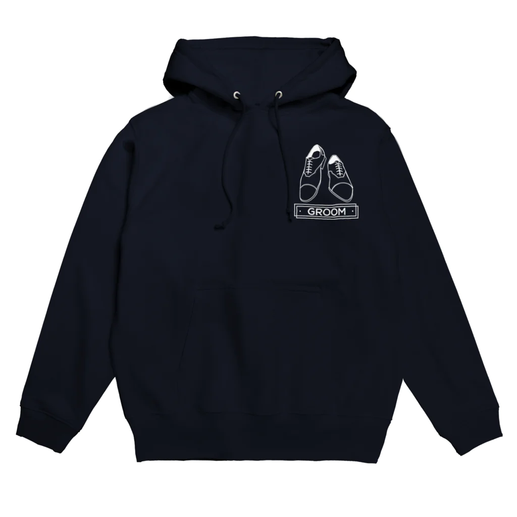 ペアTシャツ屋のシバヤさんのペア(GROOM)シューズ_ライン(白) Hoodie