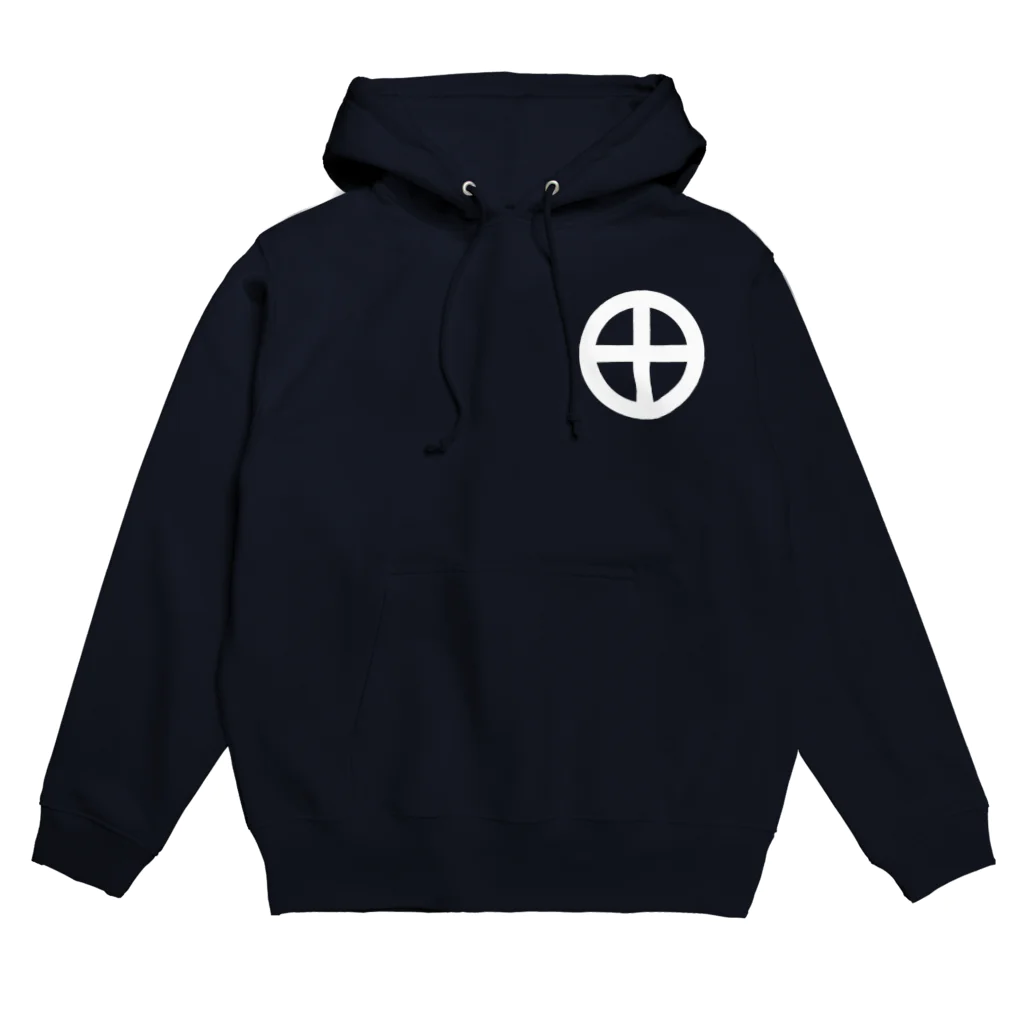 戦国神社 -戦国グッズ専門店-の島津義弘/丸に十文字/ホワイト Hoodie