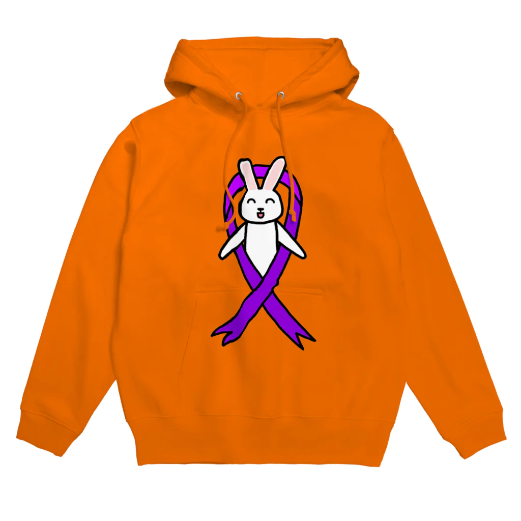 しろくま屋のパープルリボン・うさぎ Hoodie