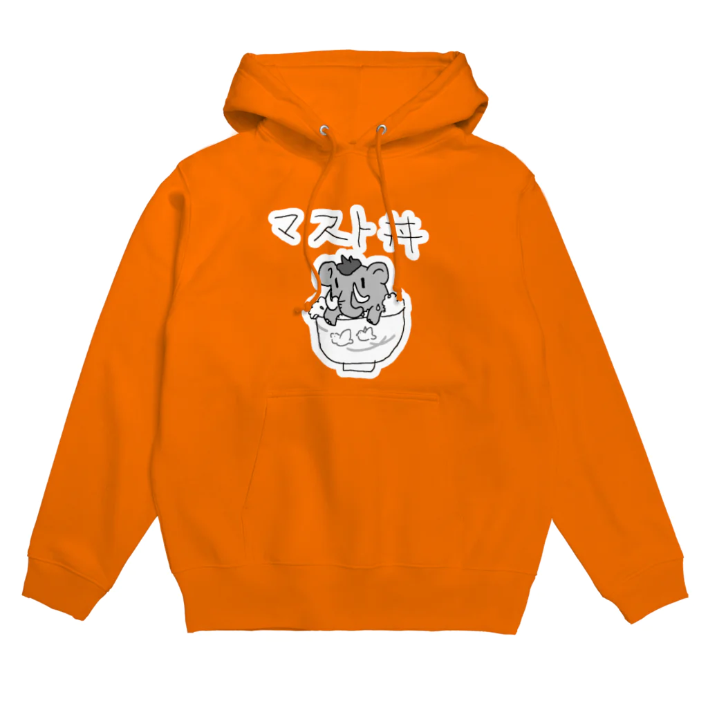 ぬいか(っ´ω｀ｃ)もちもちのマスト丼(白縁取り) Hoodie