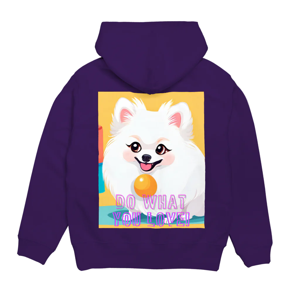 Pom-Dog'sの清楚系白ポメ　ポメ子 Hoodie:back