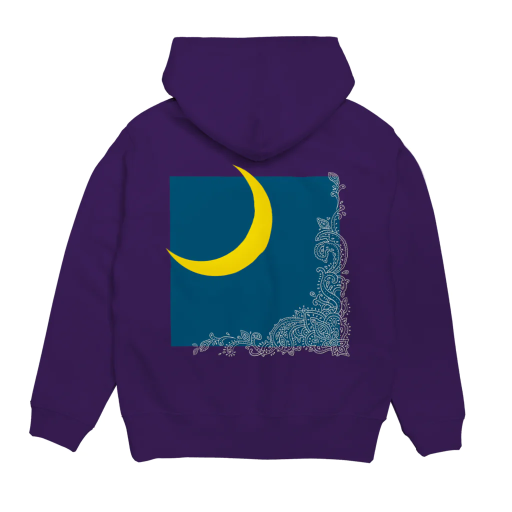 キャッツハンド：suzuriショップのmoon Hoodie:back