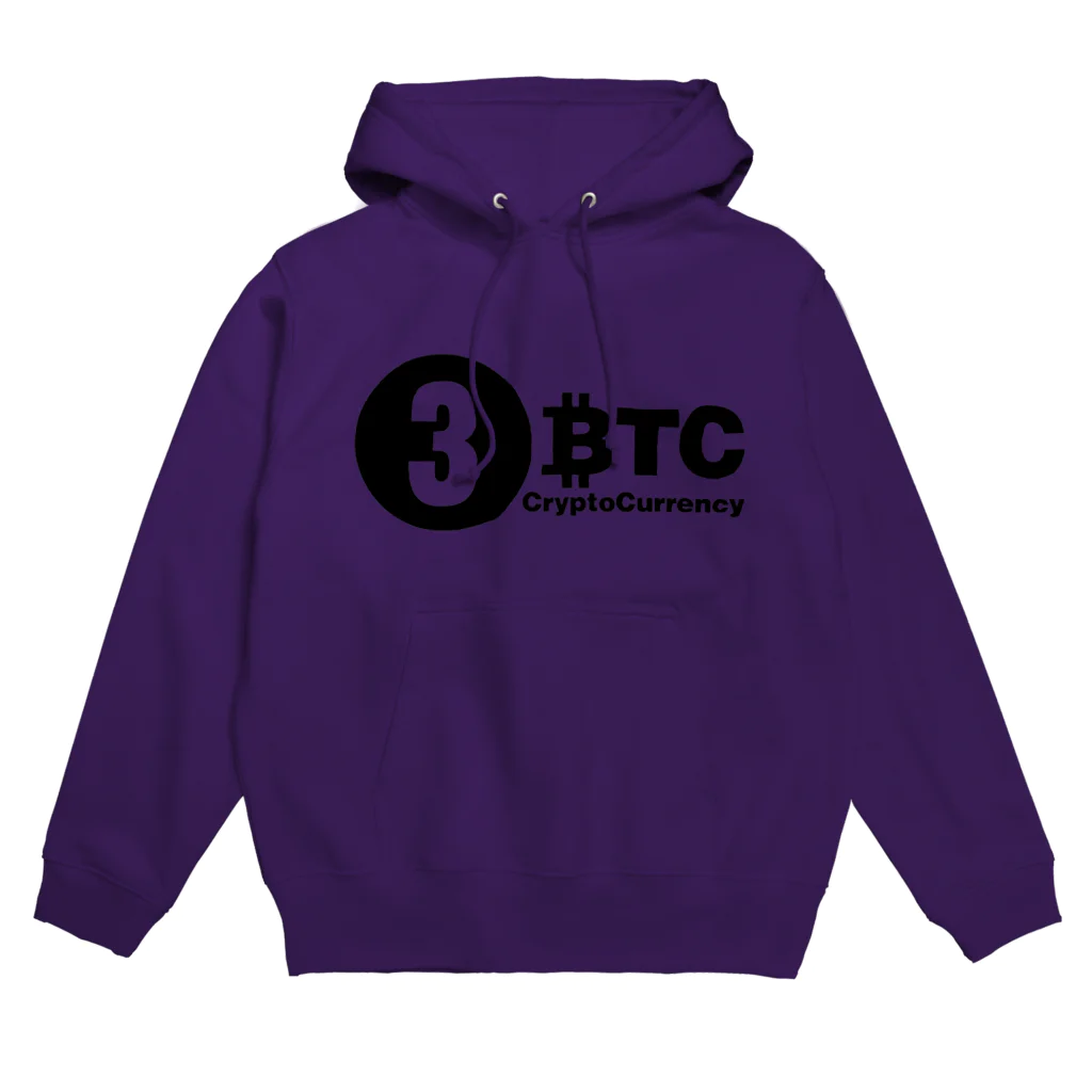 10BTCの3BTC(Black-Logo) Hoodie