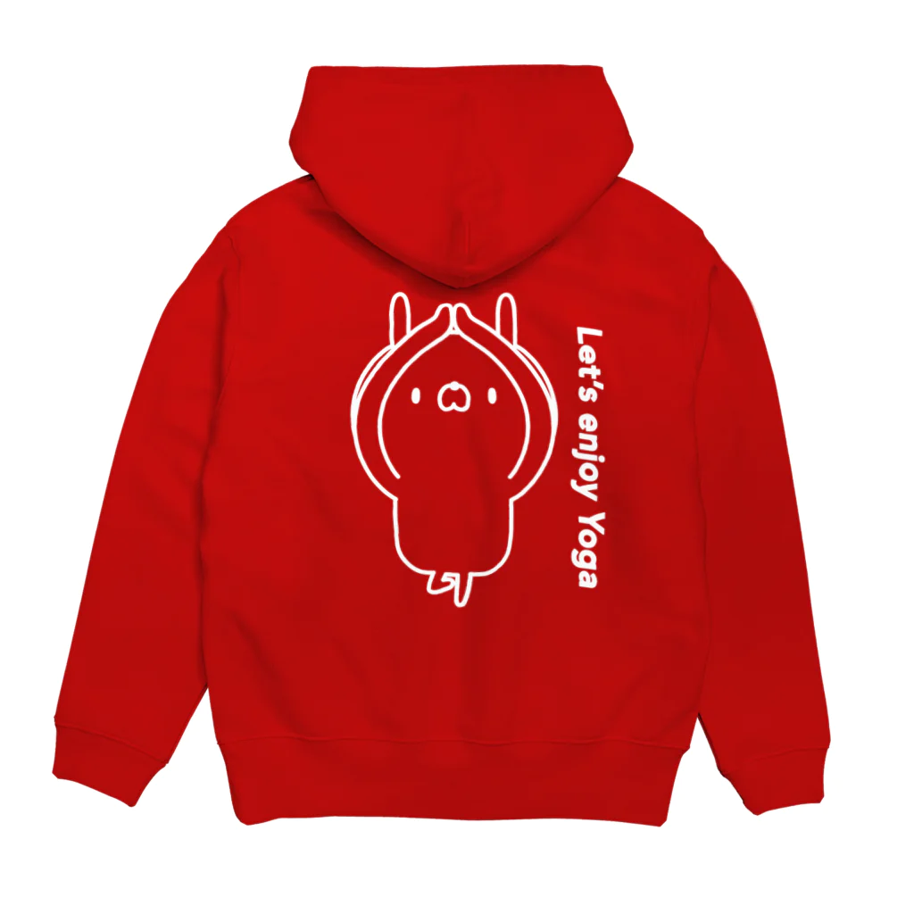 ユウィズのヨガうさぎ1(白) Hoodie:back