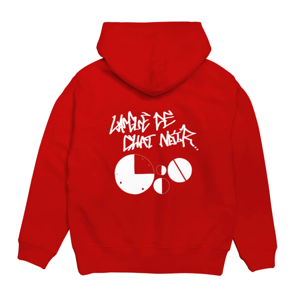 LANGUE DE CHAT NOIRのぐらふぃてぃ・ろごいり白 Hoodie:back