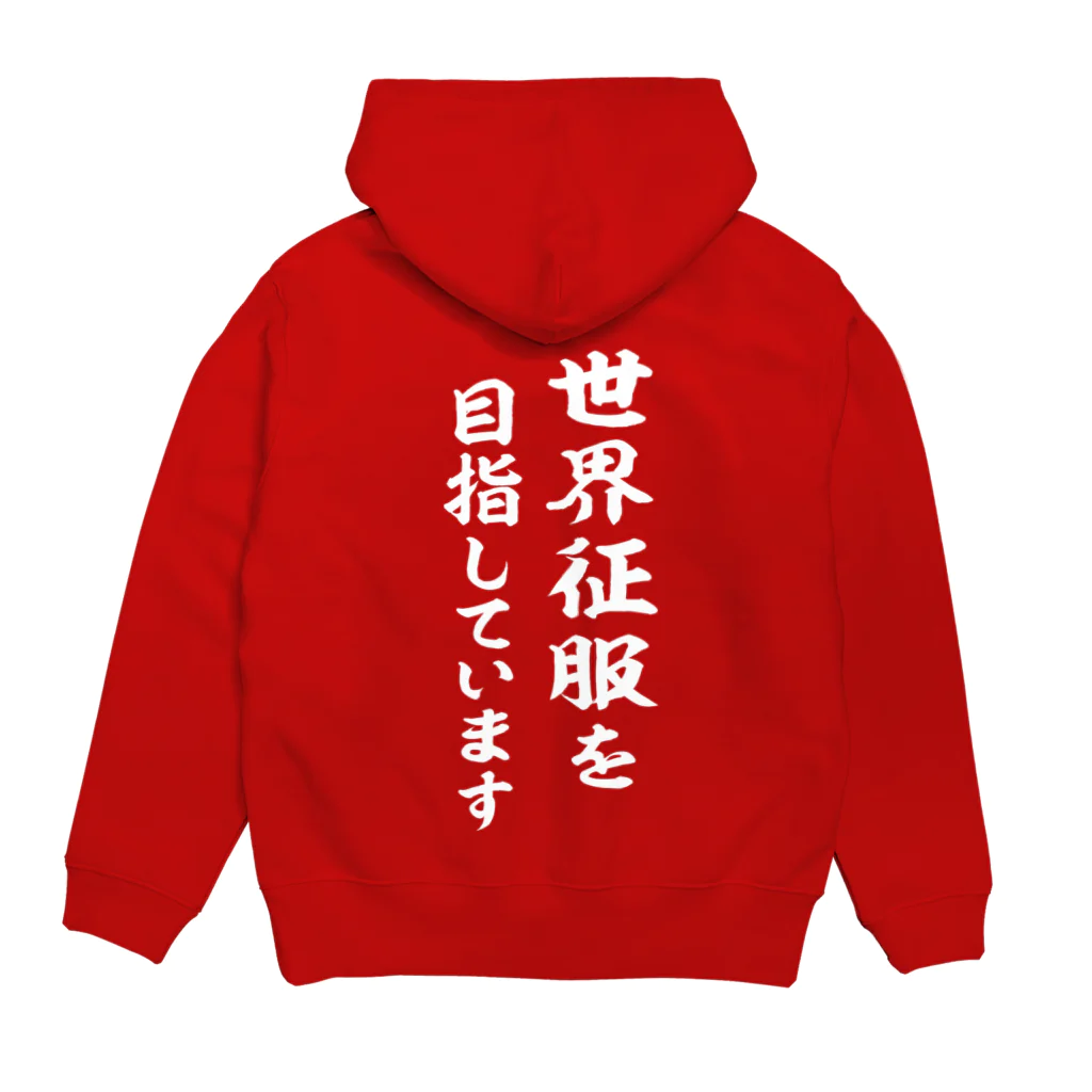 風天工房の世界征服を目指しています（白） Hoodie:back