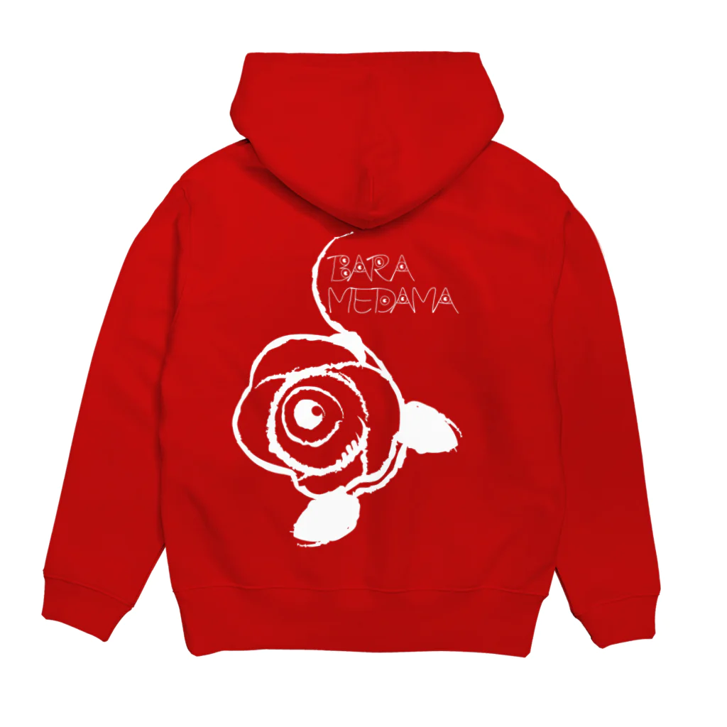 北のすじこ亭の薔薇目玉パーカー Hoodie:back