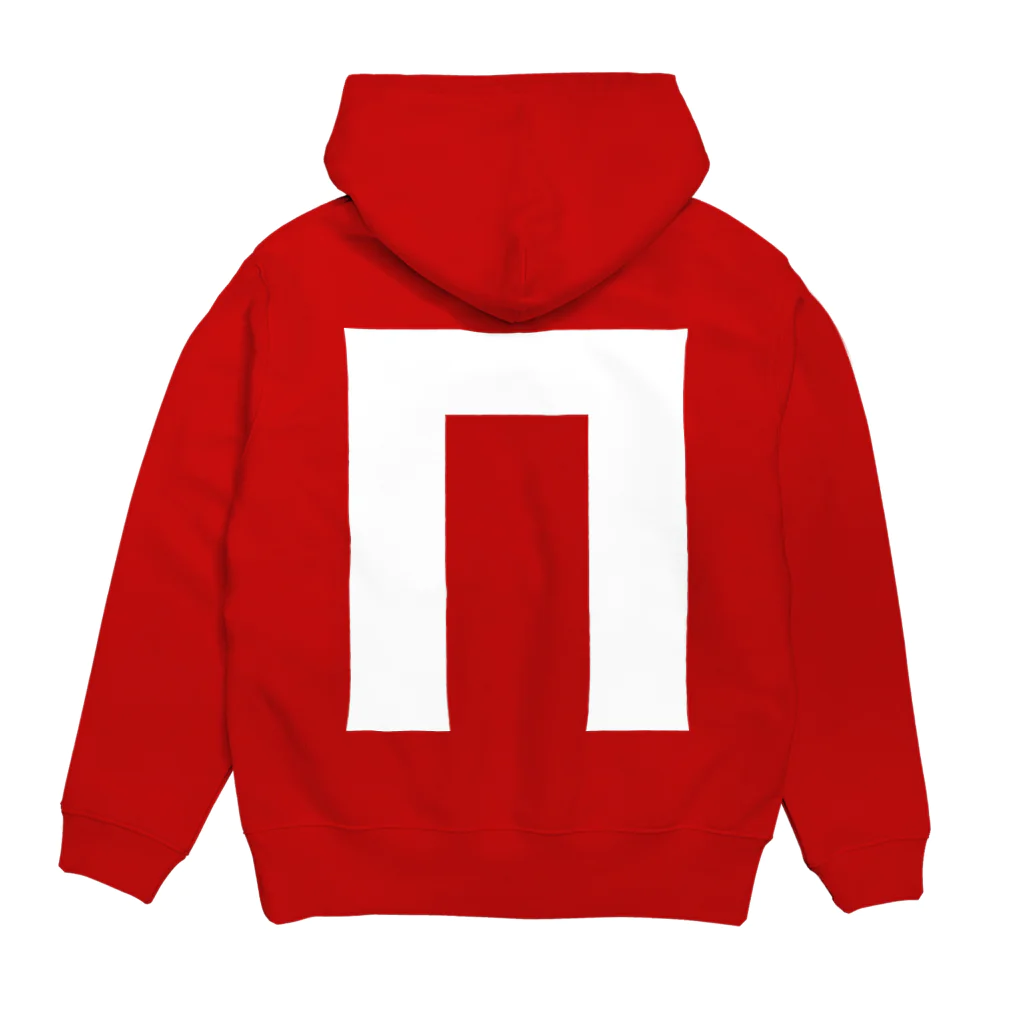 風天工房のΠパイ・ギリシャ文字（白） Hoodie:back