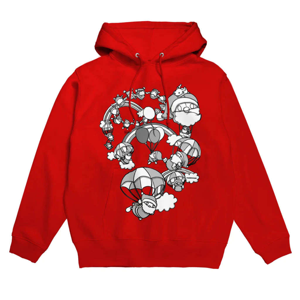 Cɐkeccooのメニー?クリスマス『空からの到来』モノクロ Hoodie