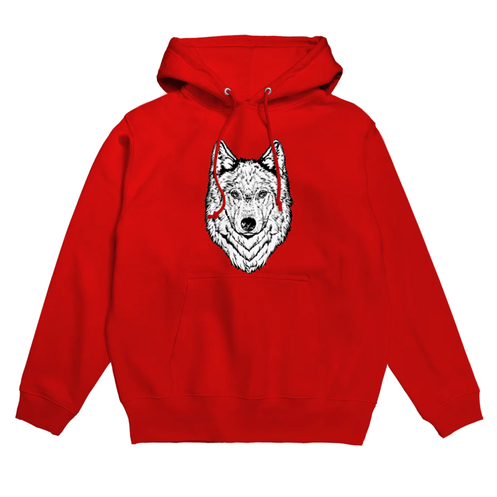 Cɐkeccooの一匹オオカミ(ウルフフェイス) Hoodie