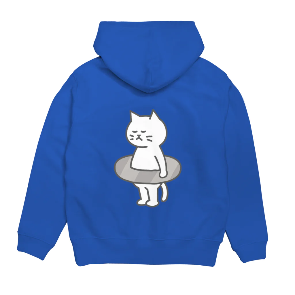 KAWAGOE GRAPHICSのプールが苦手な猫 Hoodie:back