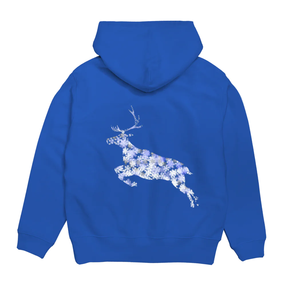 月夜のタツノオトシゴのsnow reindeer Hoodie:back