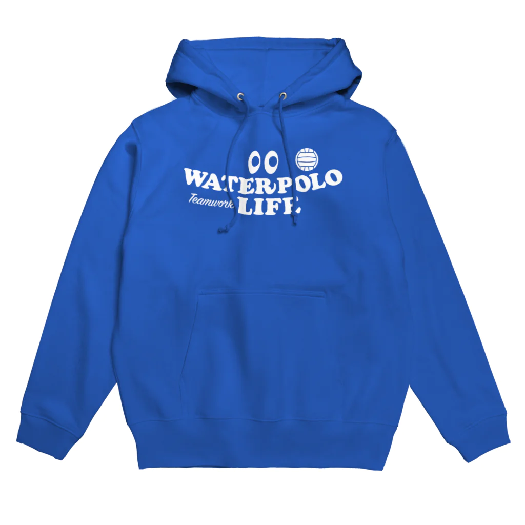 sports_tower スポーツタワーの水球・目玉・白・すいきゅう・WATER POLO・デザイン・Tシャツ・かっこいい・かわいい・男子・女子・ボール・スポーツ・巻き足・ハンドリング・出足・ドリブル・リターン・ワンタッチシュート・チームワーク パーカー