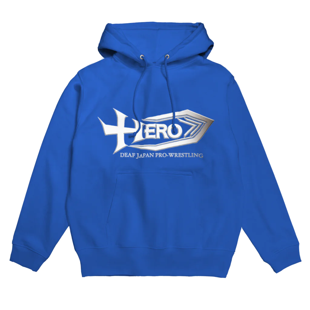 HEROバリアフリープロレスのHEROロゴ青 Hoodie