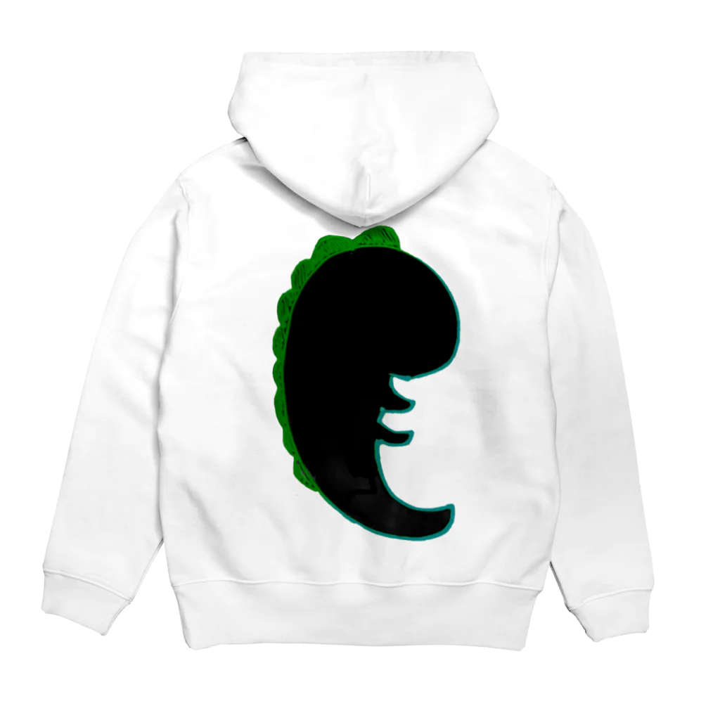 飼育絵日記のネオンなトカゲチャン Hoodie:back