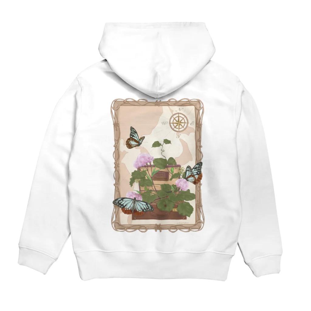 kitaooji shop SUZURI店のTraveling butterfly Hoodie:back