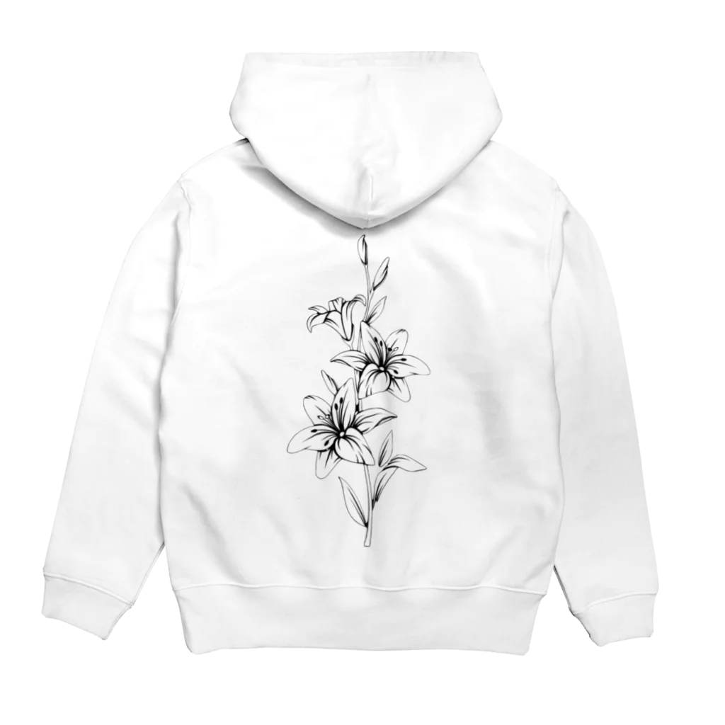 ちのユリ  花 Hoodie:back