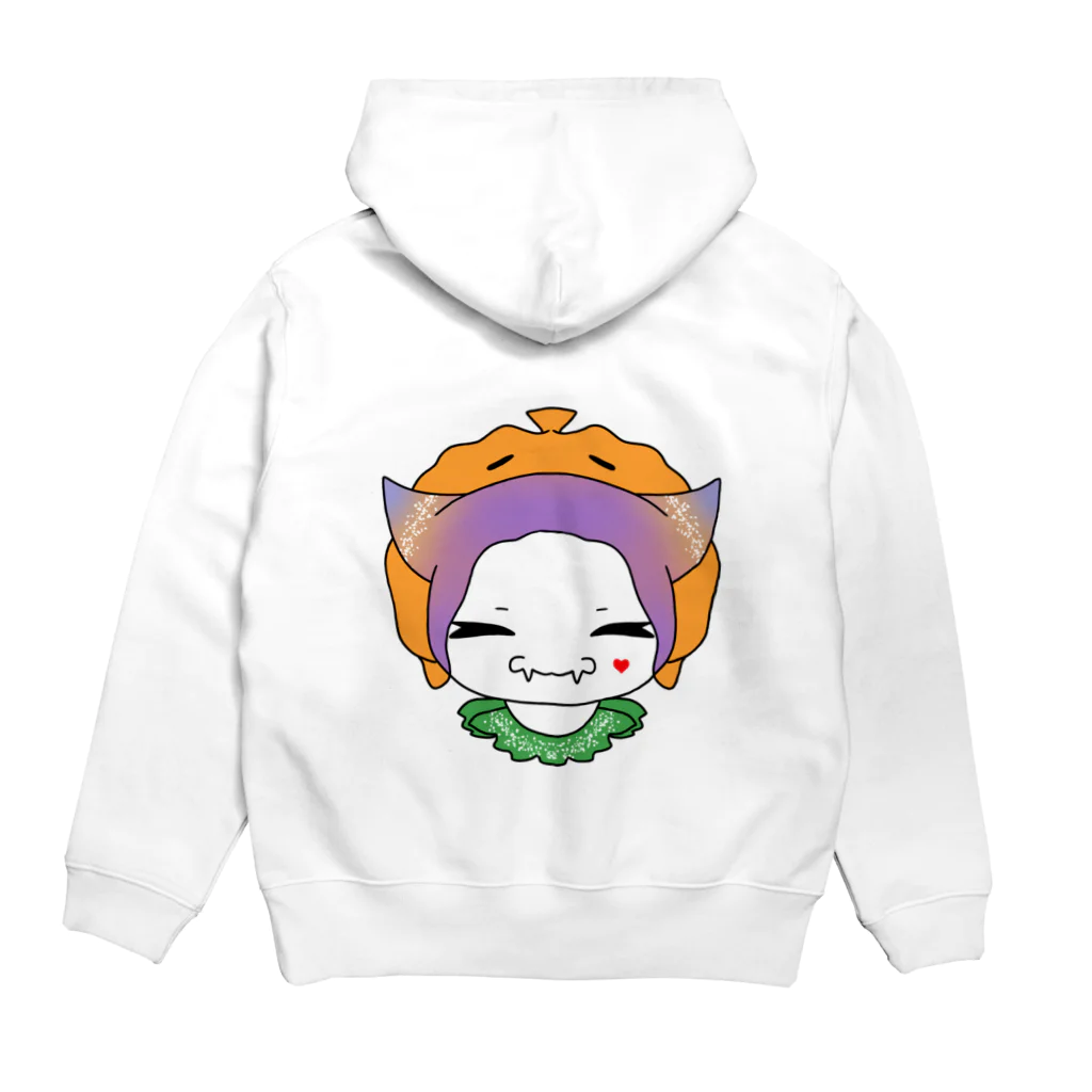 Happybirthdayのハロウィン コウモリねこ Hoodie:back