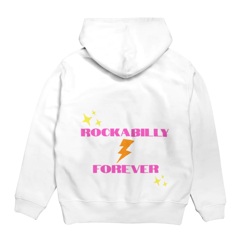 ロカビリーちゃんの稲妻ロカビリー前後（ピンク） Hoodie:back