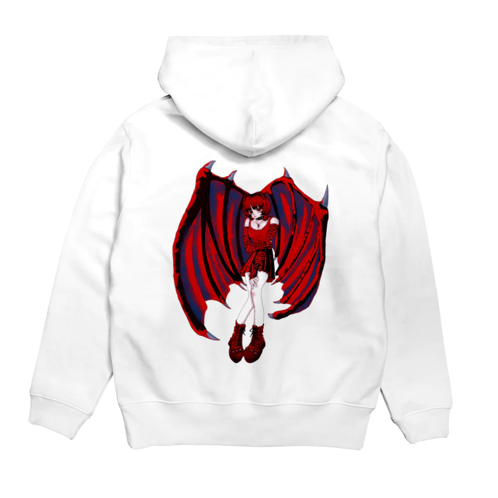 DO・如意島(にょいじま)の赤い悪魔ちゃん Hoodie:back