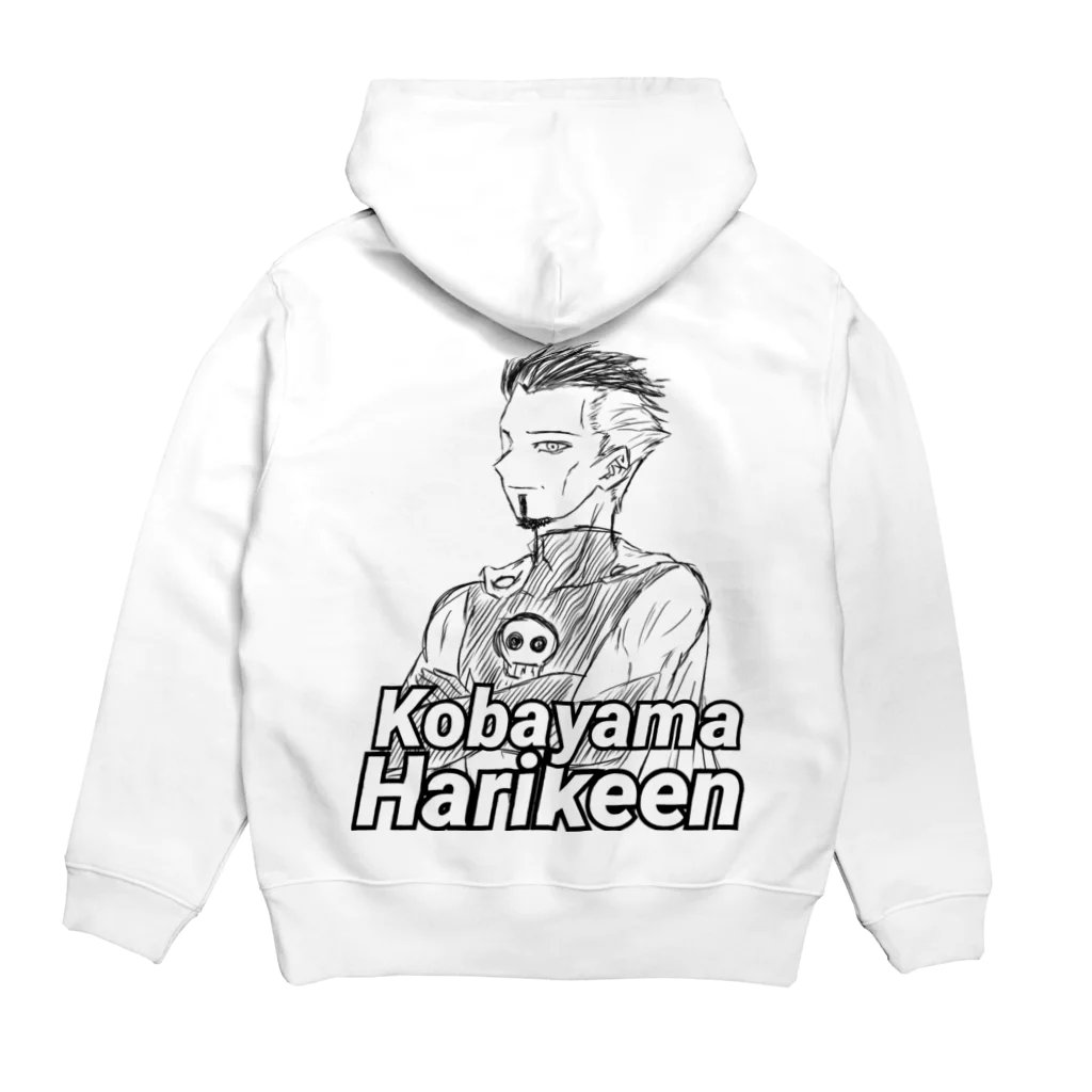 Kobayama-Harikeenのオリジナルロゴ(ピンク)キャラ両面プリントパーカー Hoodie:back