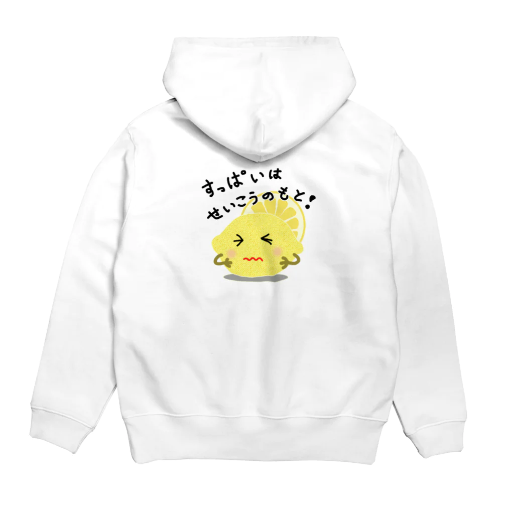 MZグラフィックスのレモン　すっぱいはせいこうのもと　ロゴTシャツ Hoodie:back