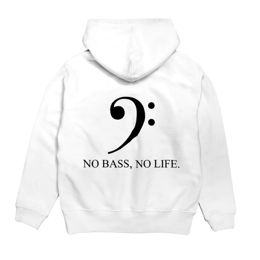 もりてつのNO BASS, NO LIFE. パーカーの裏面